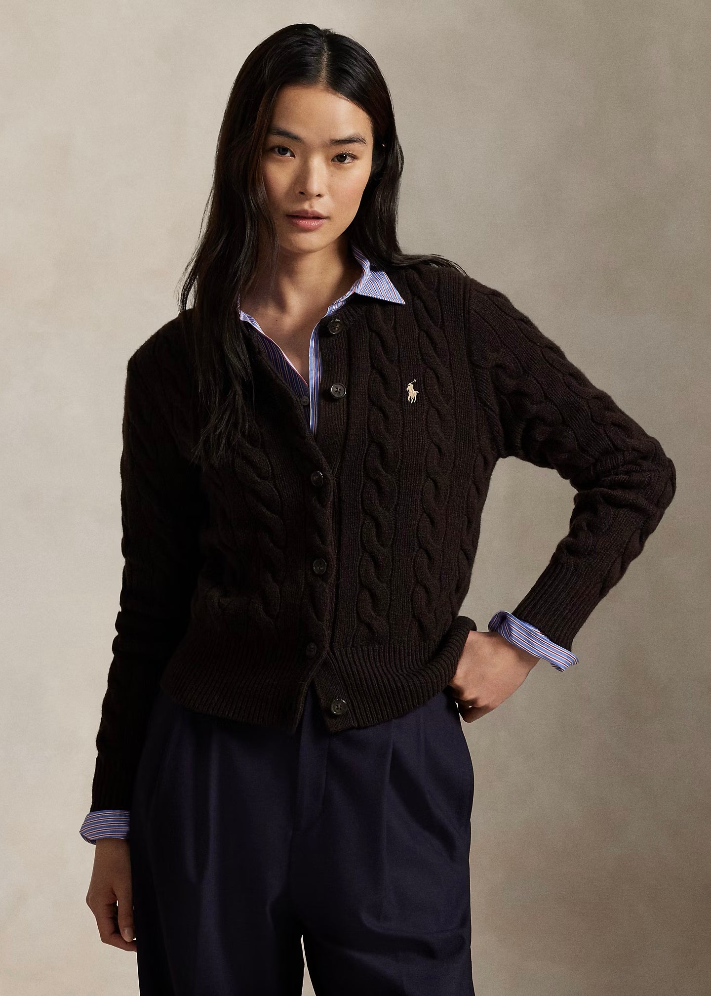 CARDIGAN A TRECCE IN LANA E CASHMERE - 211972104
