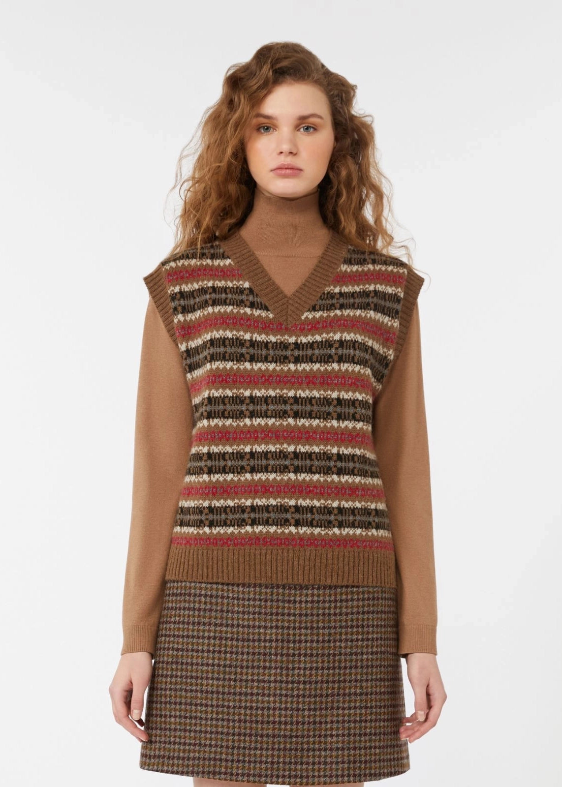 GILET IN JACQUARD DI ALPACA E LANA - FLERES