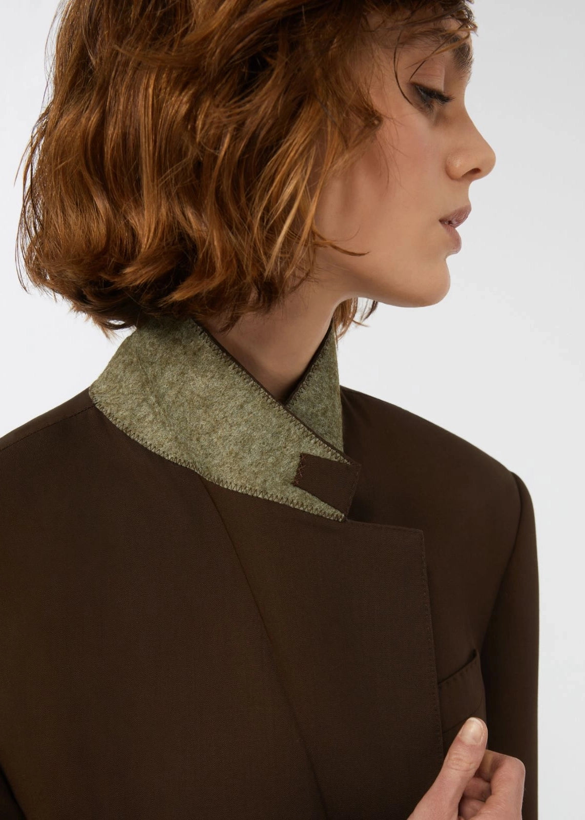 BLAZER IN LEVANTINA DI LANA - GINSENG