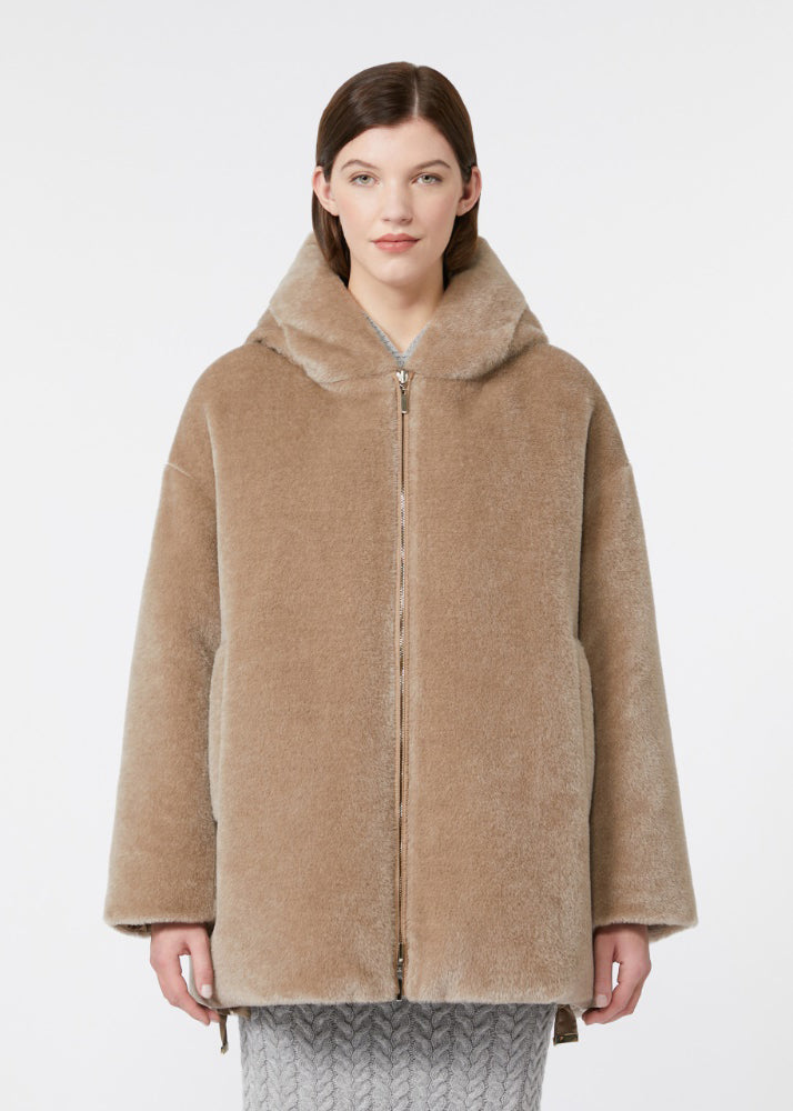 GIACCA IMBOTTITA REVERSIBILE IN ALPACA E LANA - OLIVIA