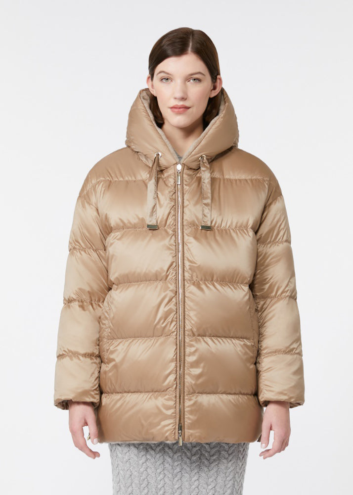 GIACCA IMBOTTITA REVERSIBILE IN ALPACA E LANA - OLIVIA
