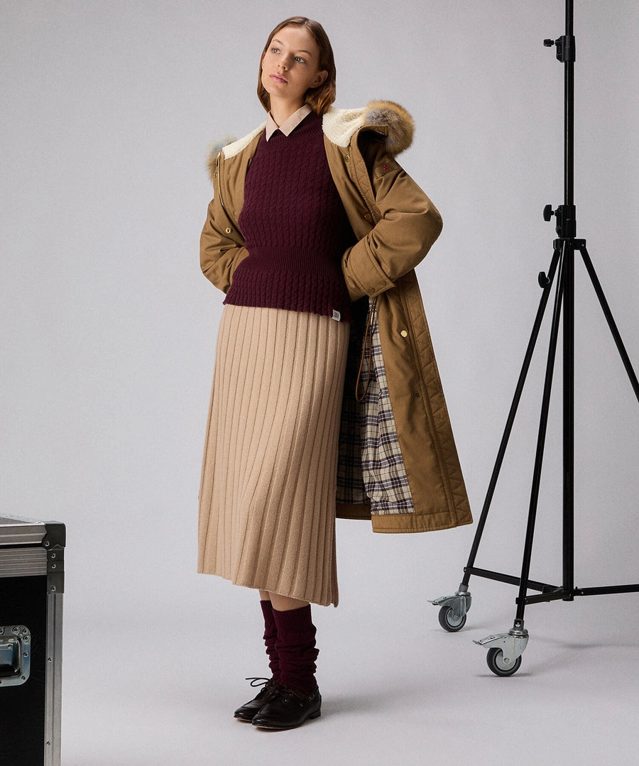 MAXI PARKA CON PELLICCIA DI VOLPE - KILTY CNL FUR PED5453
