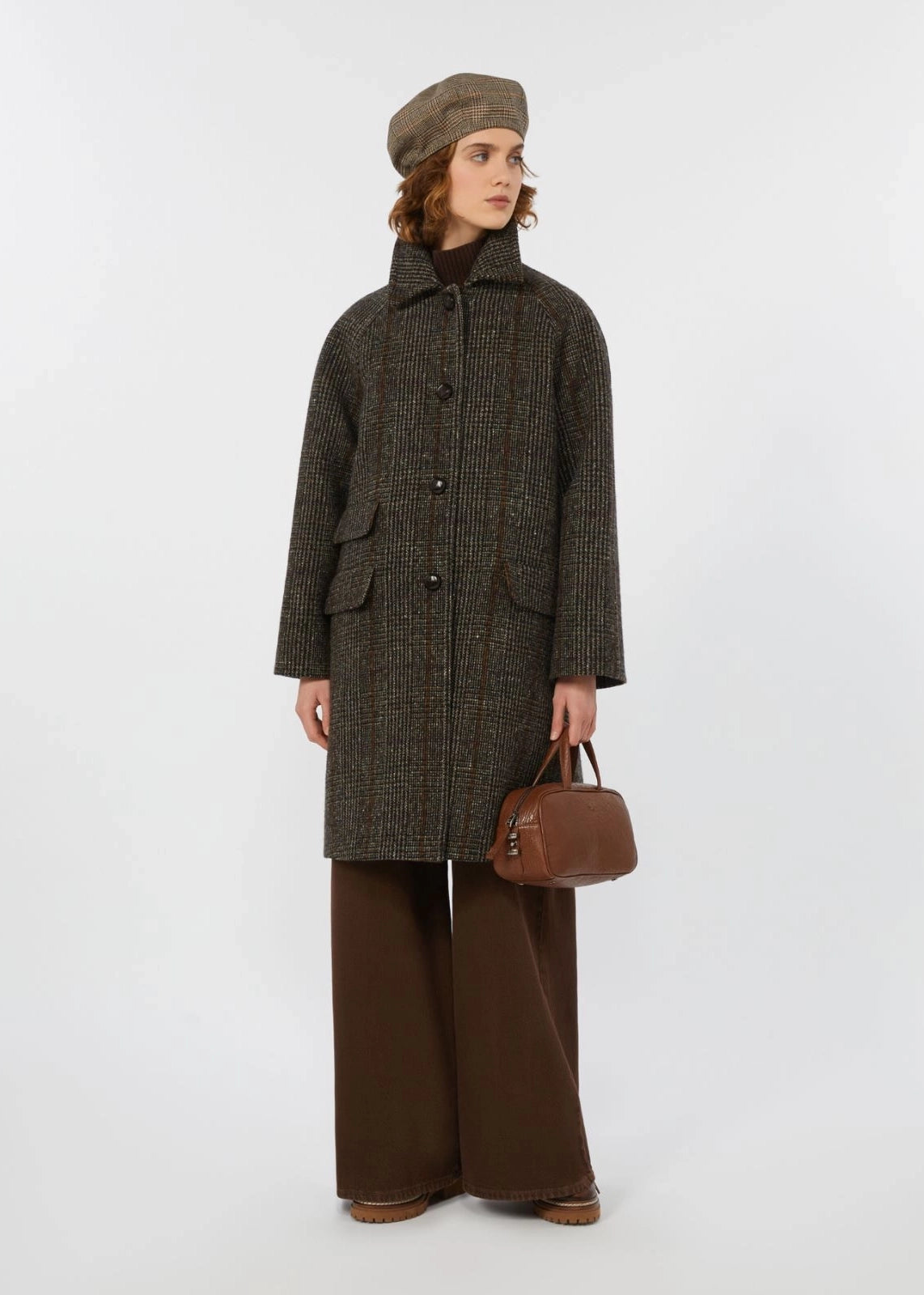 CAPPOTTO MIDI IN LANA PRINCIPE DI GALLES - PITONE