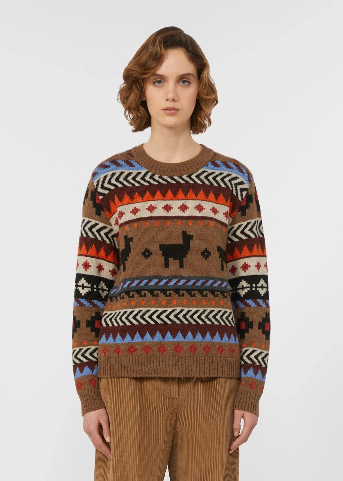 MAGLIA IN JACQUARD DI ALPACA E LANA - QUIRITE
