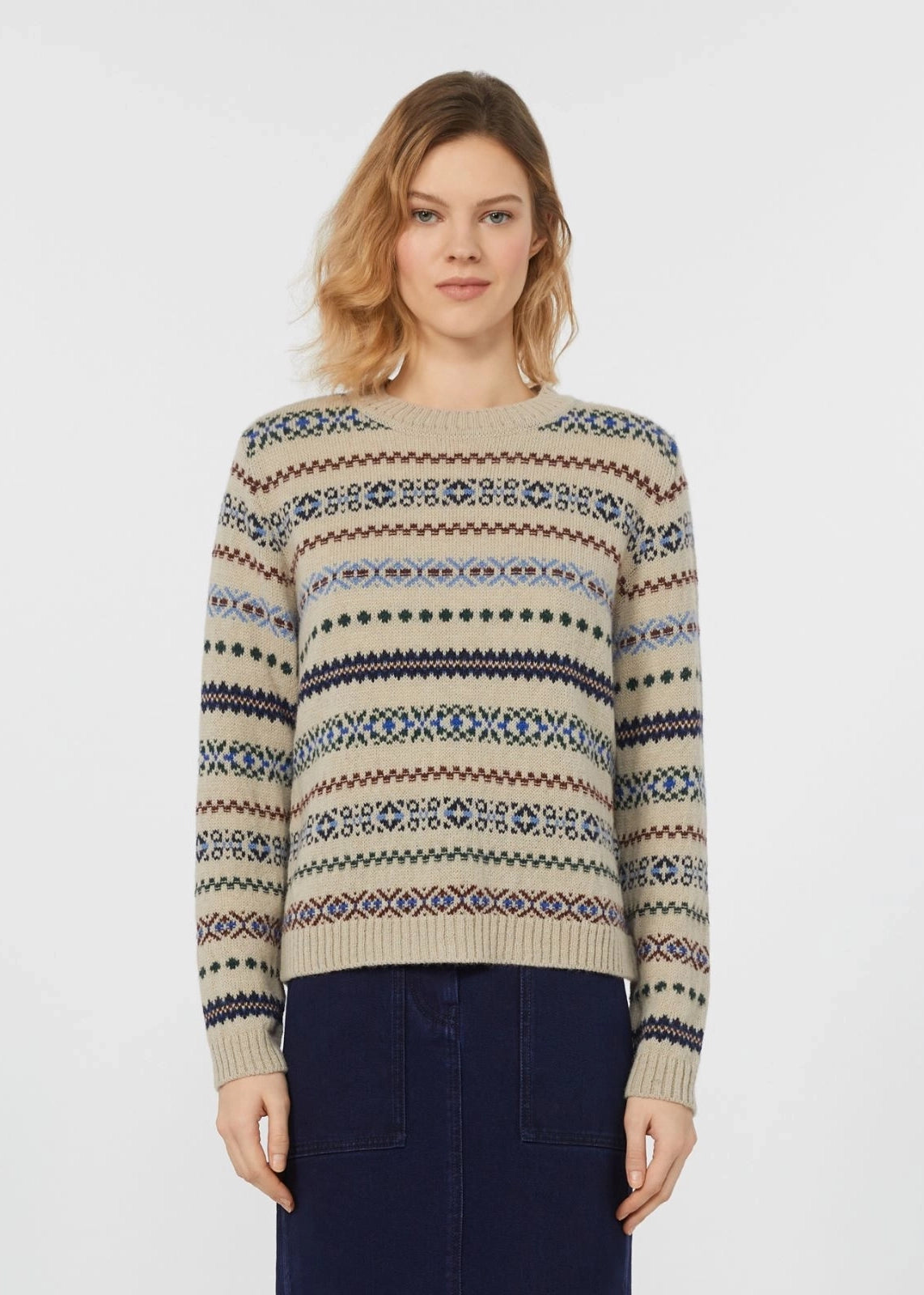 MAGLIA IN JACQUARD DI ALPACA E LANA - QUIRITE