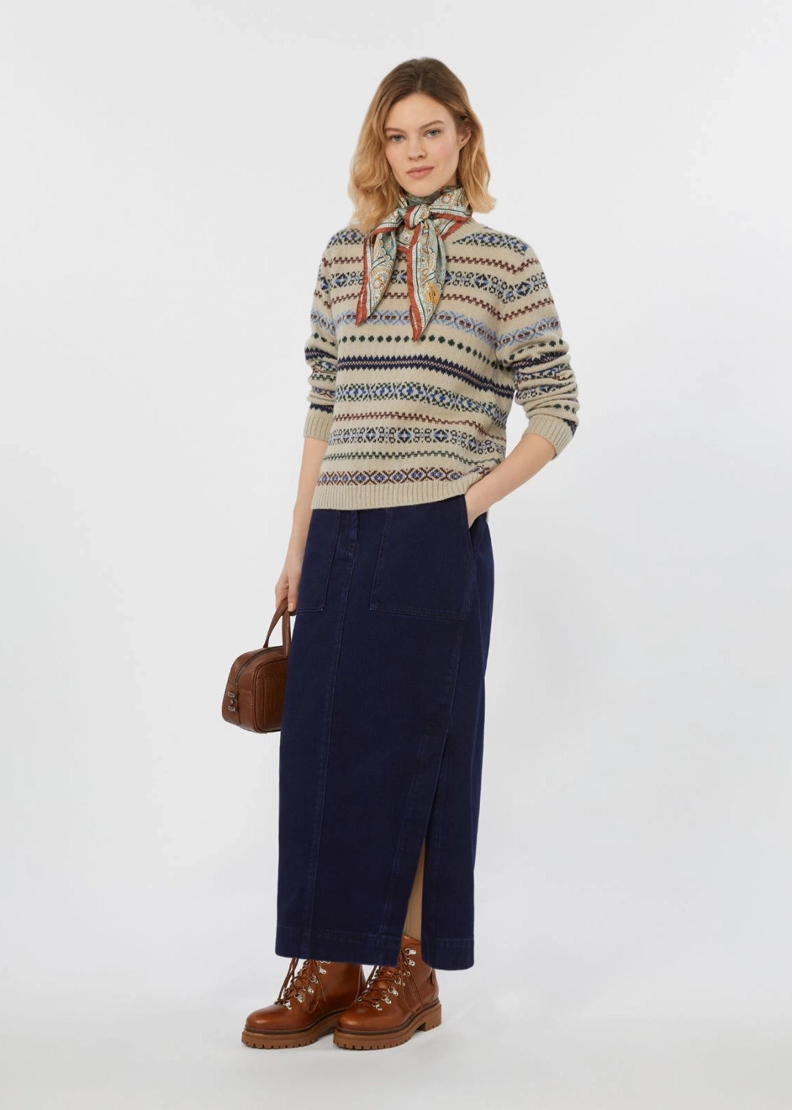 MAGLIA IN JACQUARD DI ALPACA E LANA - QUIRITE