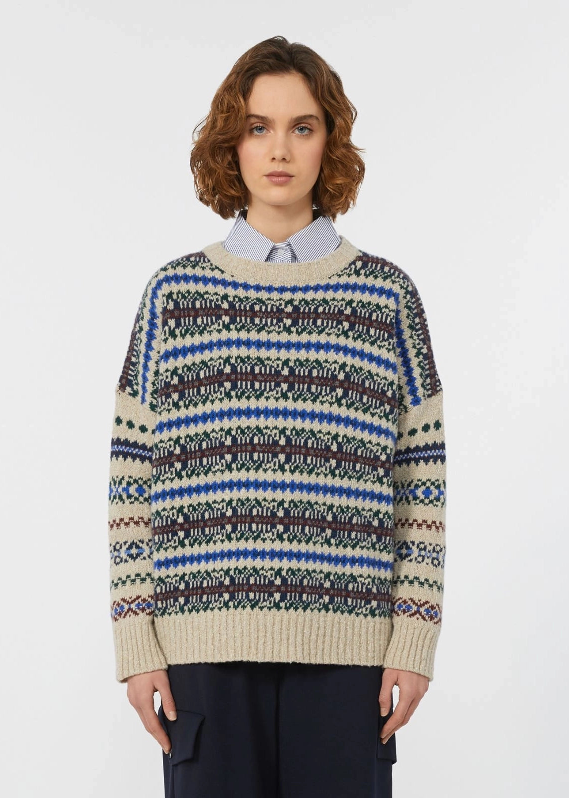 MAGLIA IN TWEED DI LANA - RIVETTO