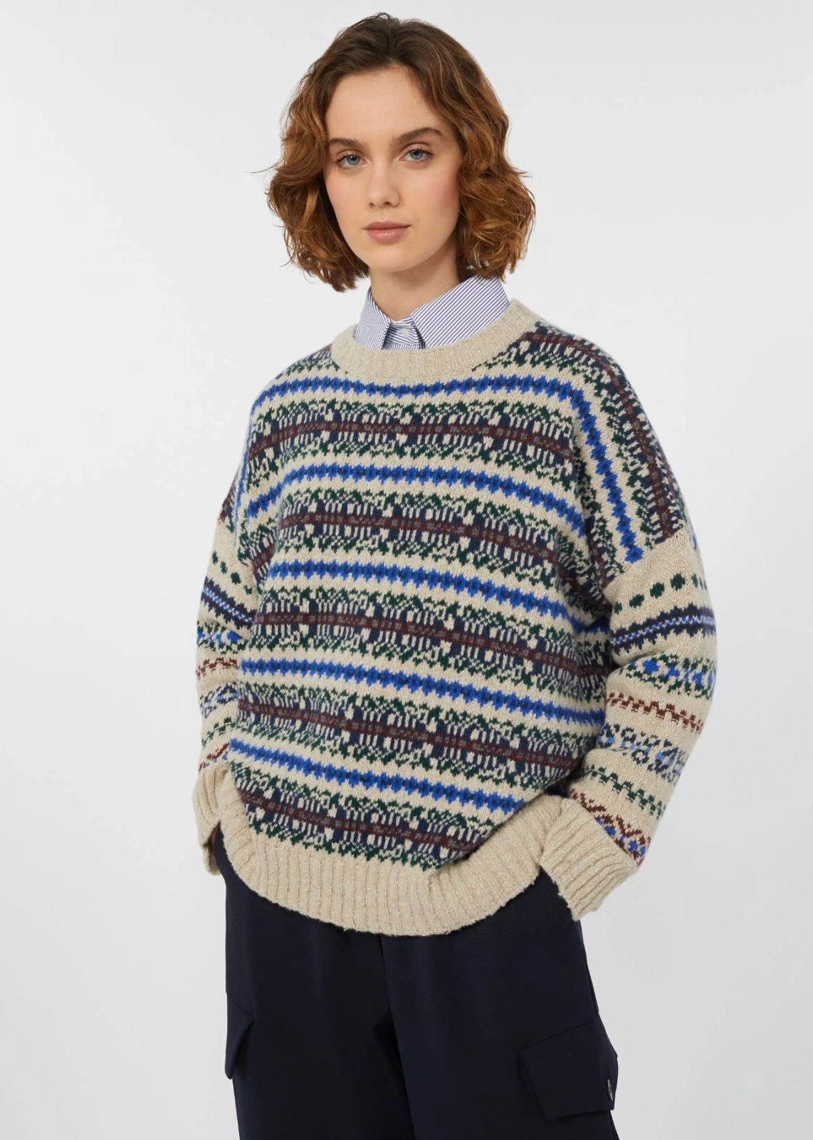 MAGLIA IN TWEED DI LANA - RIVETTO