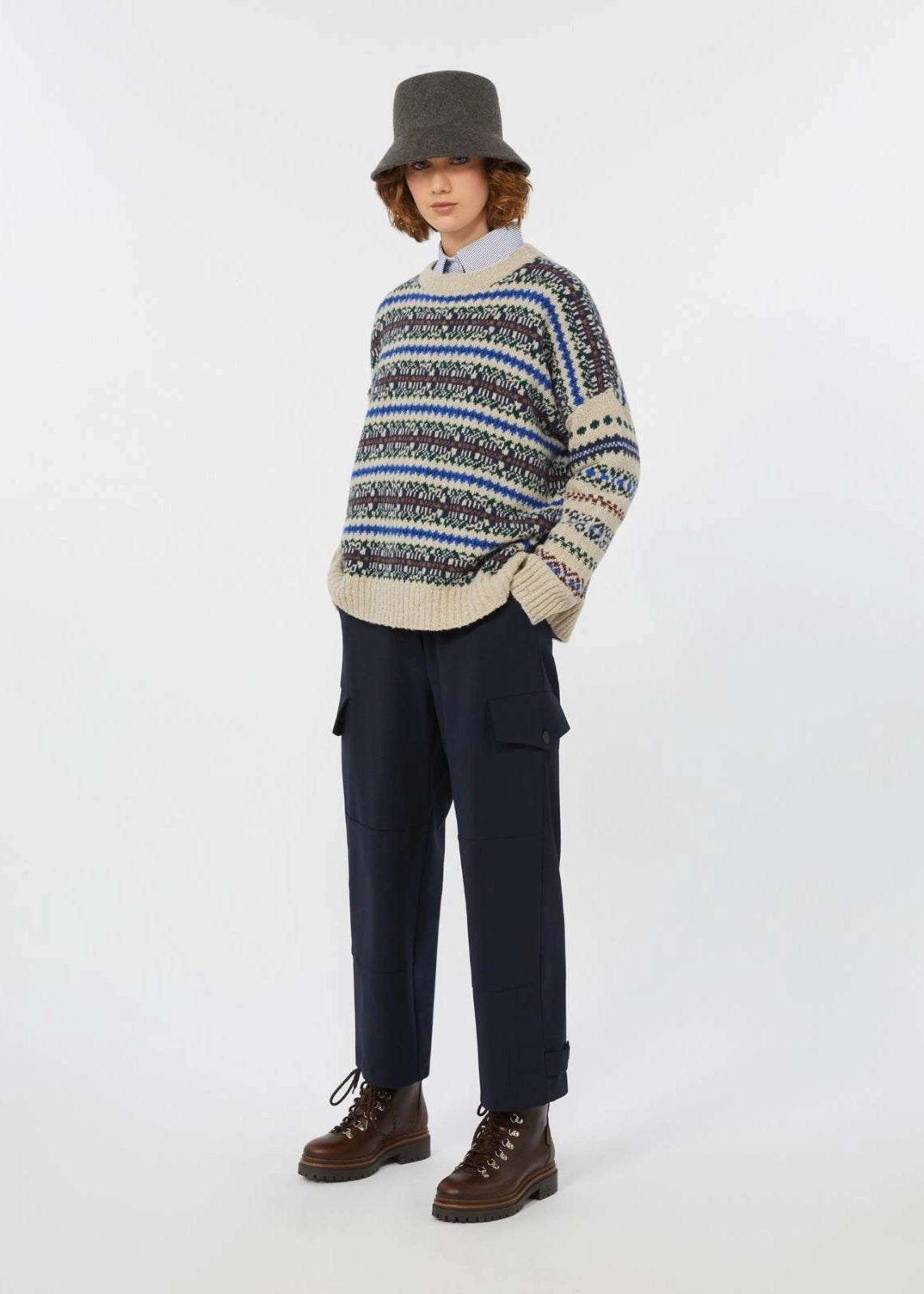 MAGLIA IN TWEED DI LANA - RIVETTO
