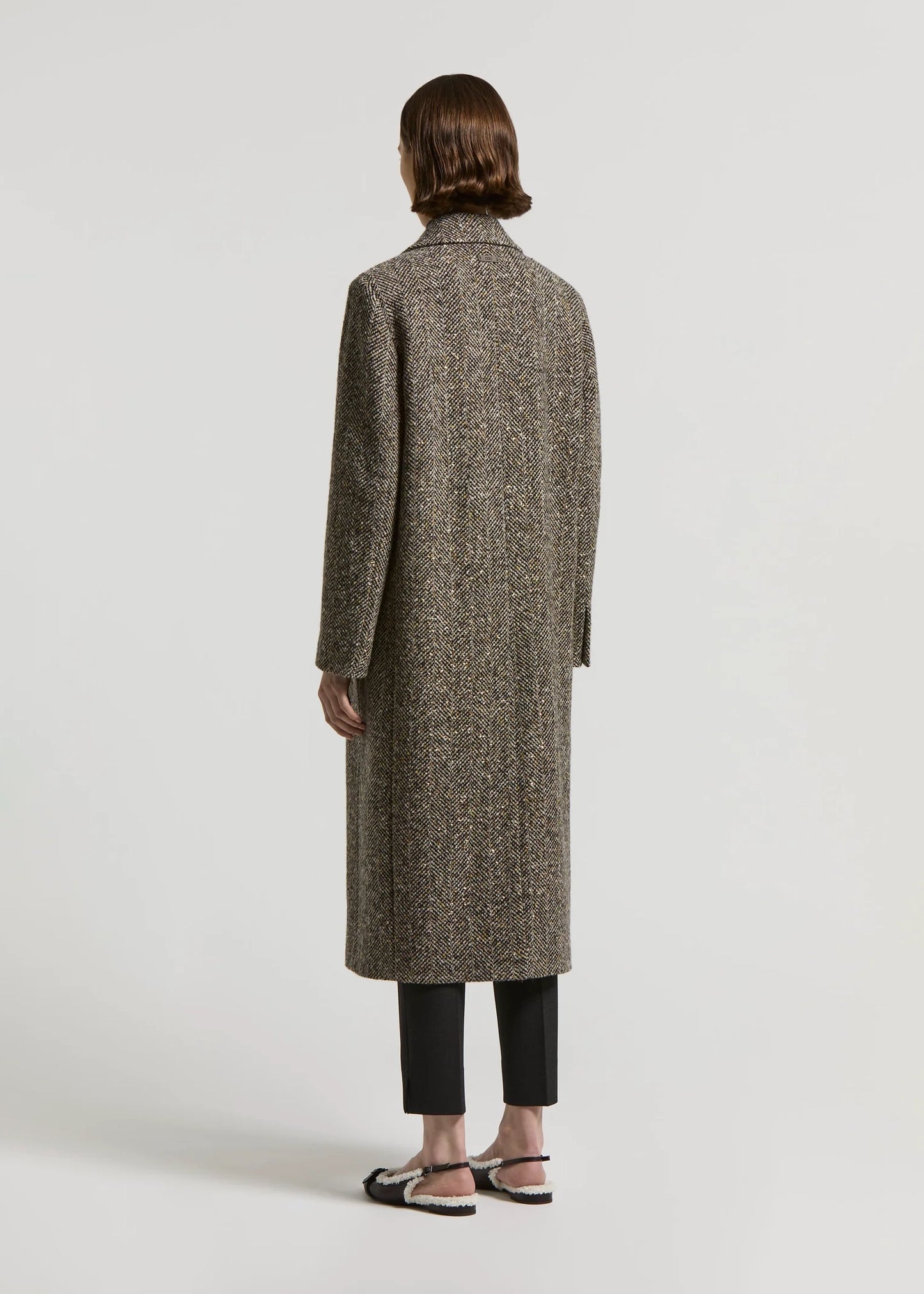 CAPPOTTO LUNGO IN RESCA DI LANA E PAILLETTES - S20171-08397