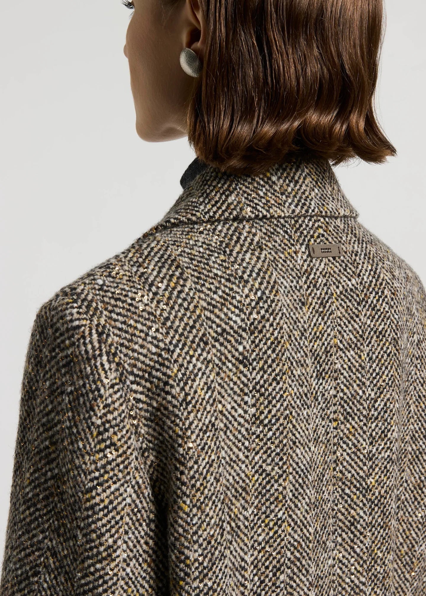 CAPPOTTO LUNGO IN RESCA DI LANA E PAILLETTES - S20171-08397