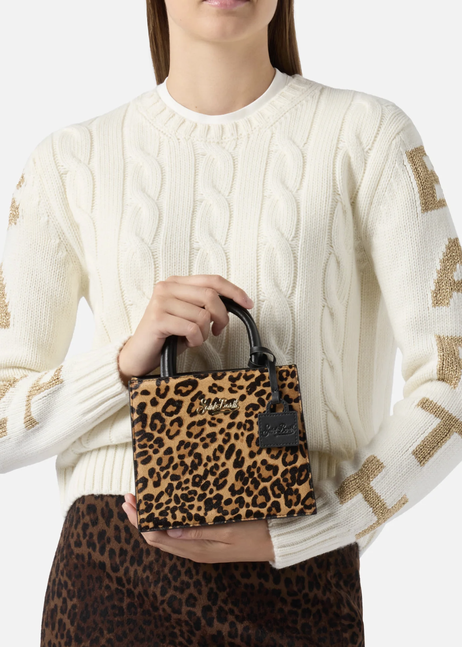 SHOP BAG MINI IN CAVALLINO CON STAMPA ANIMALIER - SHBM0002