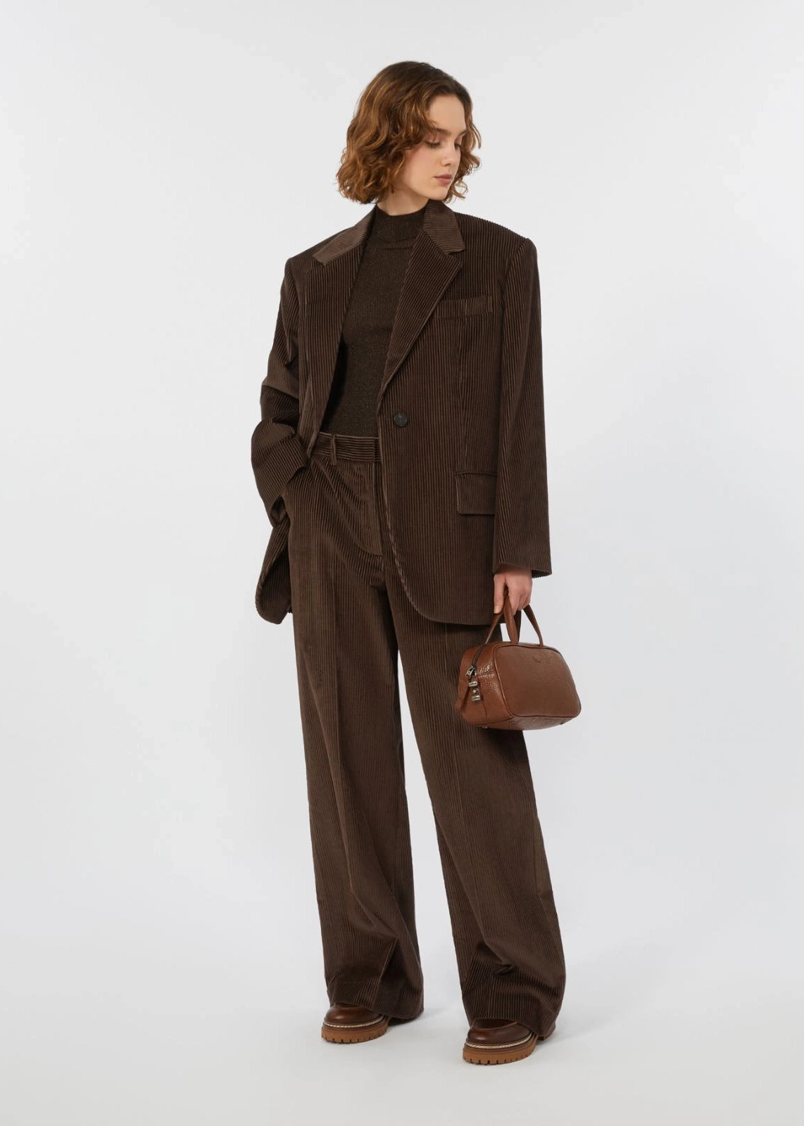 PANTALONE AMPIO IN VELLUTO A COSTE - TANIA