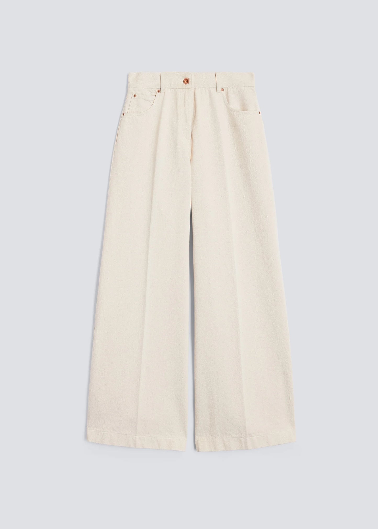 PANTALONE A VITA ALTA IN DENIM - 0160G371