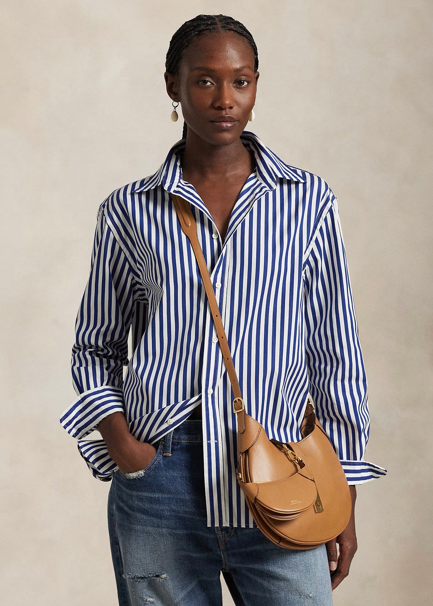 CAMICIA IN COTONE A RIGHE OVERSIZE-FIT - 211910743