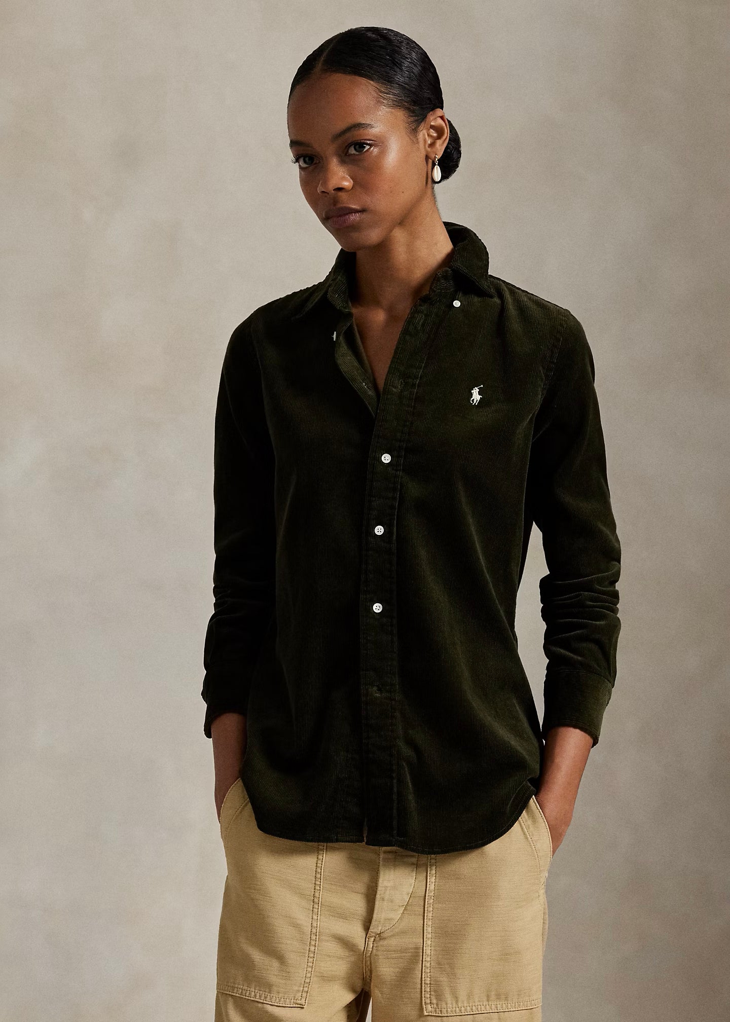 CAMICIA IN VELLUTO STRETCH SLIM-FIT - 211971526