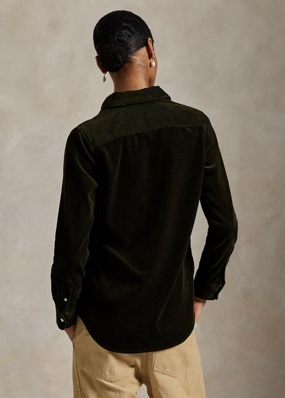 CAMICIA IN VELLUTO STRETCH SLIM-FIT - 211971526