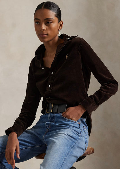 CAMICIA IN VELLUTO STRETCH SLIM-FIT - 211971526
