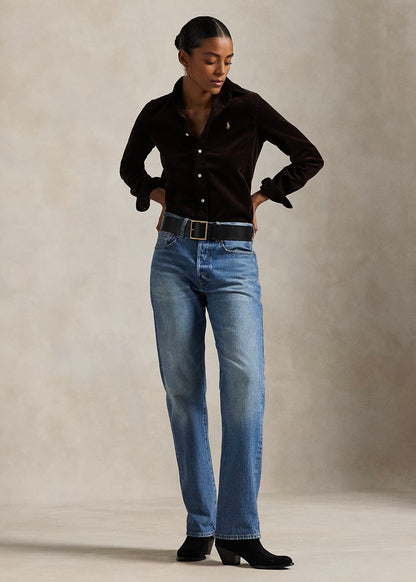 CAMICIA IN VELLUTO STRETCH SLIM-FIT - 211971526