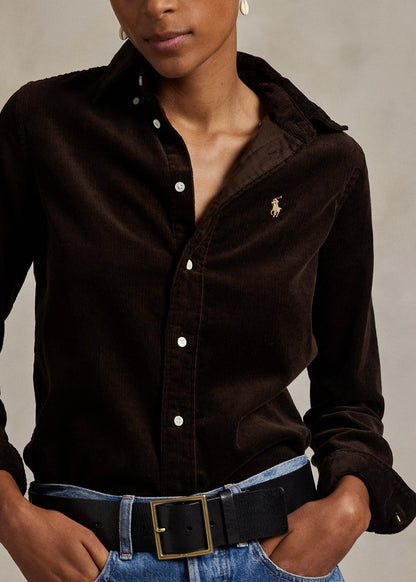 CAMICIA IN VELLUTO STRETCH SLIM-FIT - 211971526