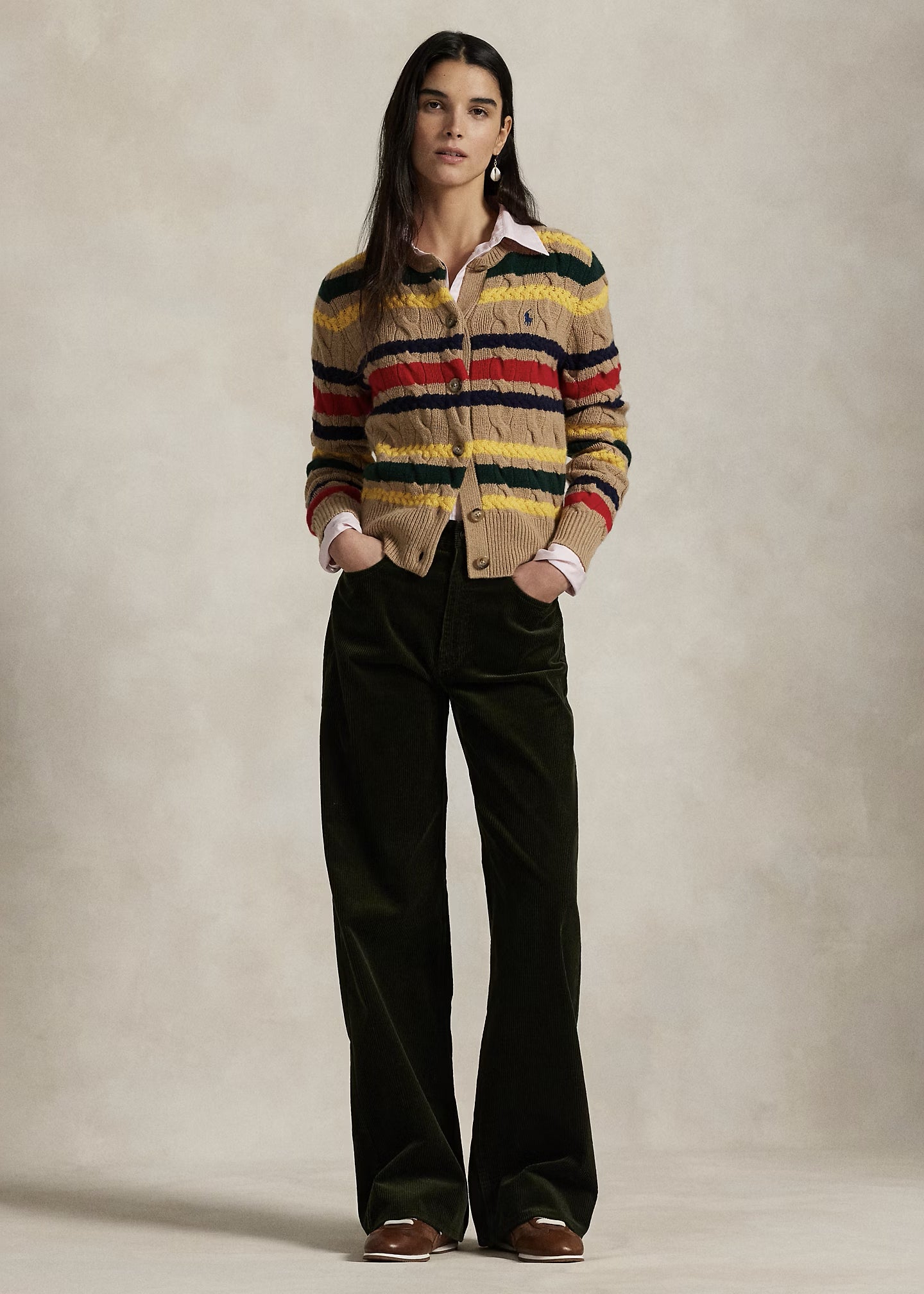 PANTALONI IN VELLUTO DI COTONE A COSTE - 211A87463