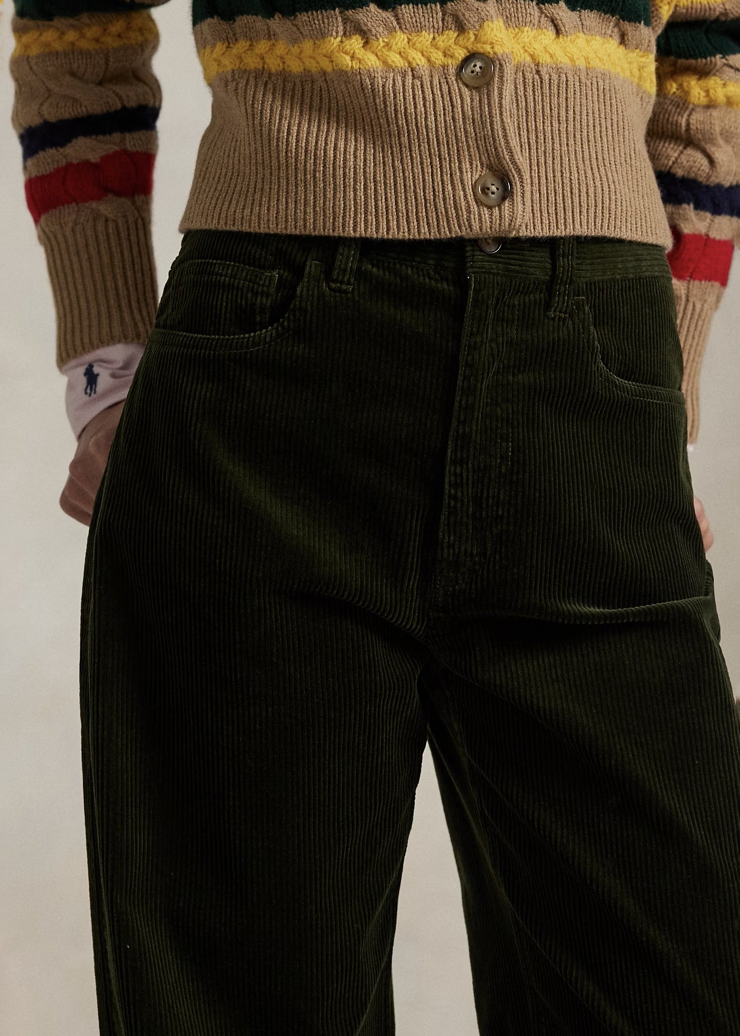 PANTALONI IN VELLUTO DI COTONE A COSTE - 211A87463