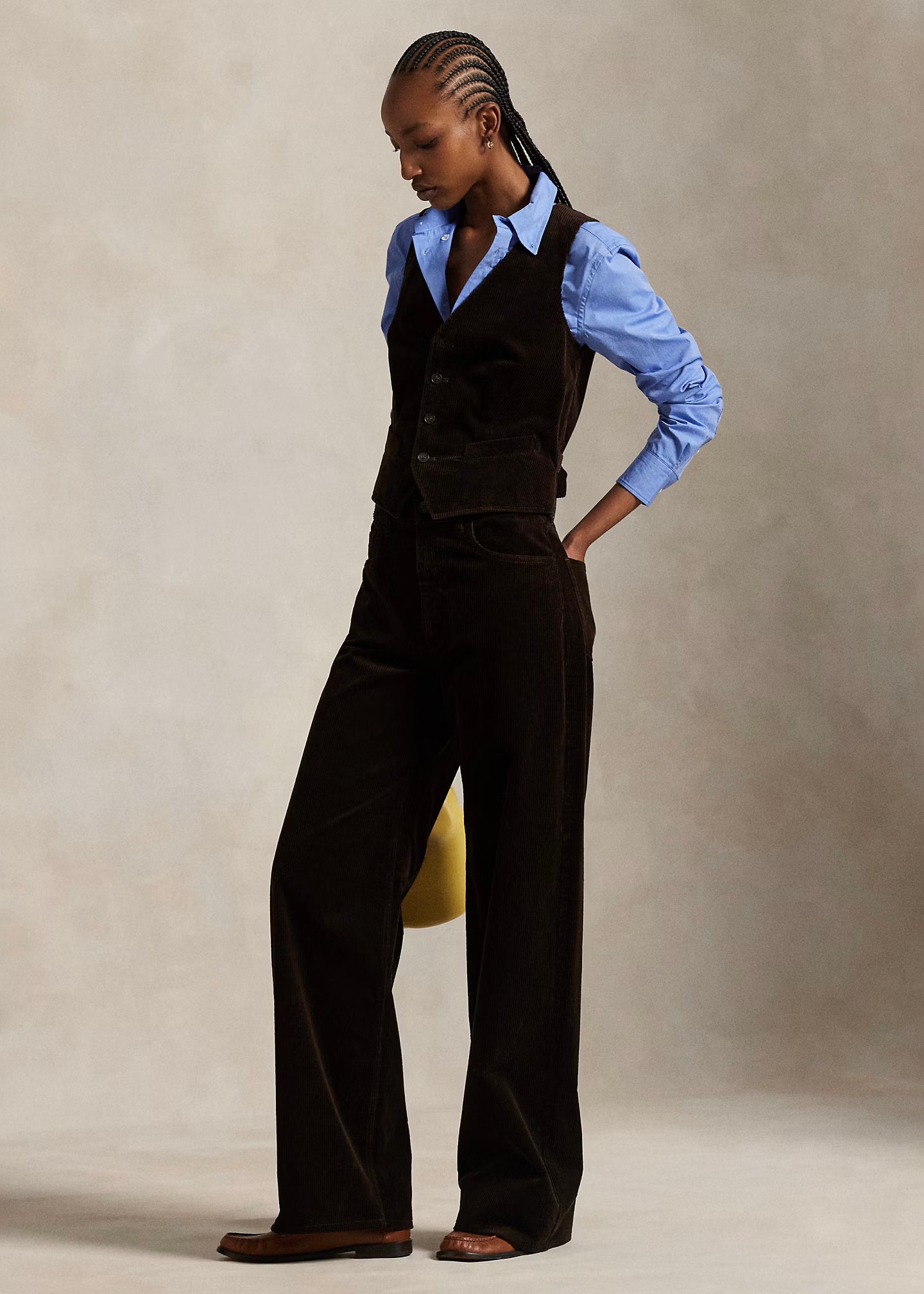PANTALONI IN VELLUTO DI COTONE A COSTE - 211A87463