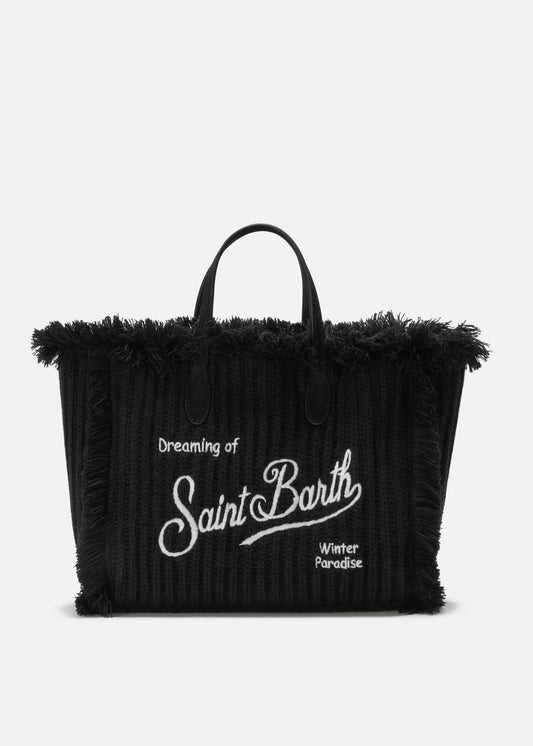 BORSA A MANO COLETTE WOOL RIB A TRECCE EFFETTO LANA IN NERO - COL0039 00207I