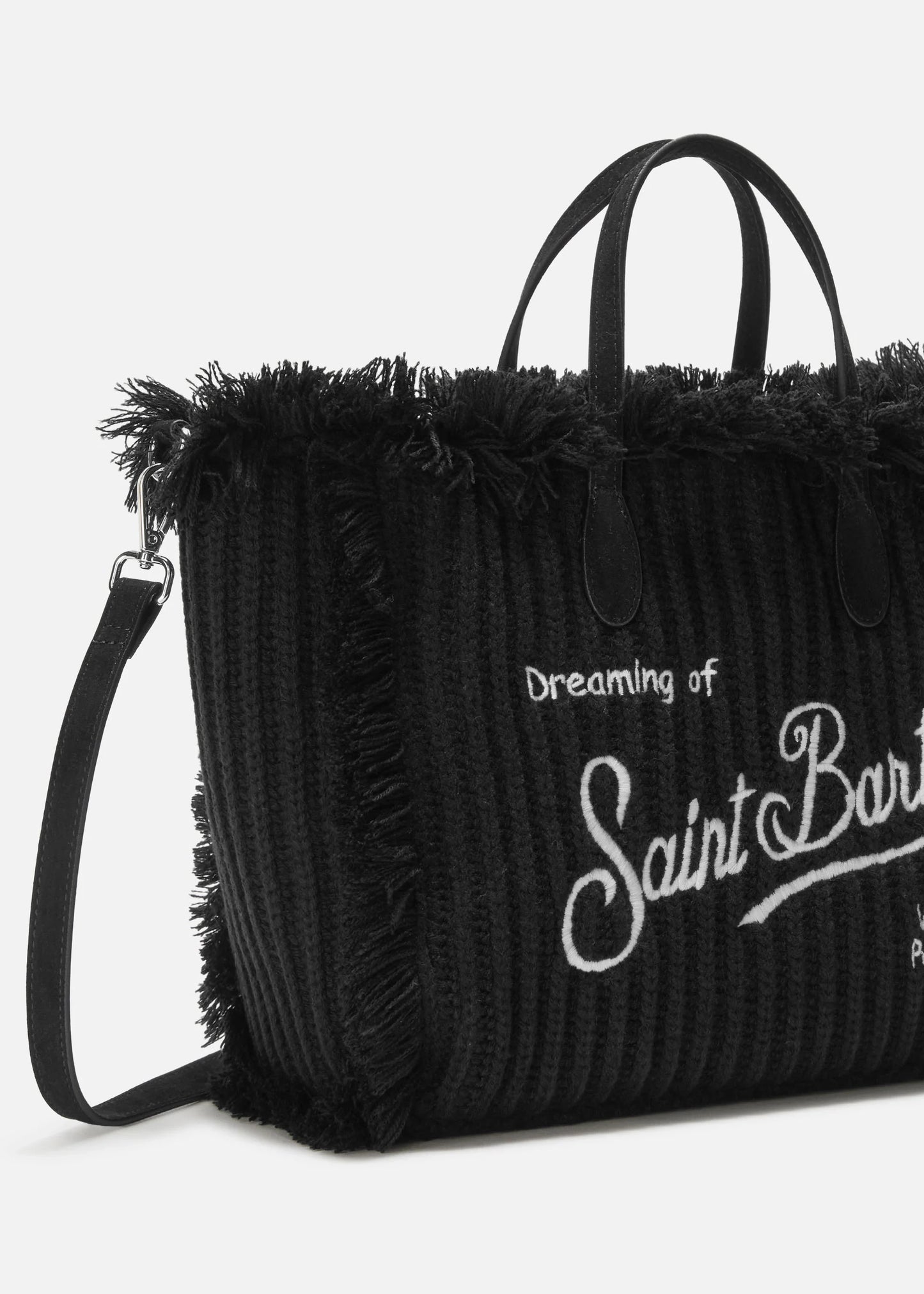 BORSA A MANO COLETTE WOOL RIB A TRECCE EFFETTO LANA IN NERO - COL0039 00207I