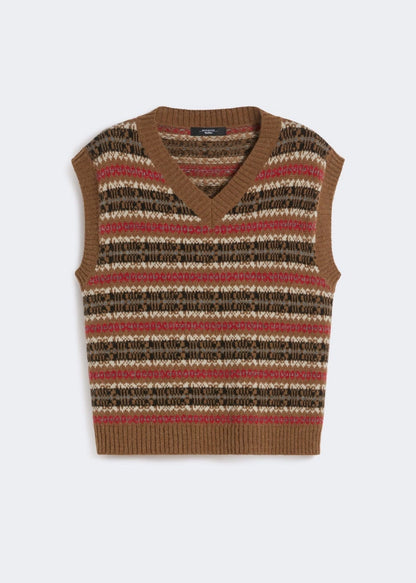 GILET IN JACQUARD DI ALPACA E LANA - FLERES