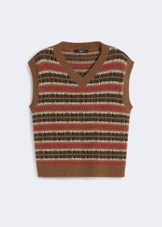GILET IN JACQUARD DI ALPACA E LANA - FLERES