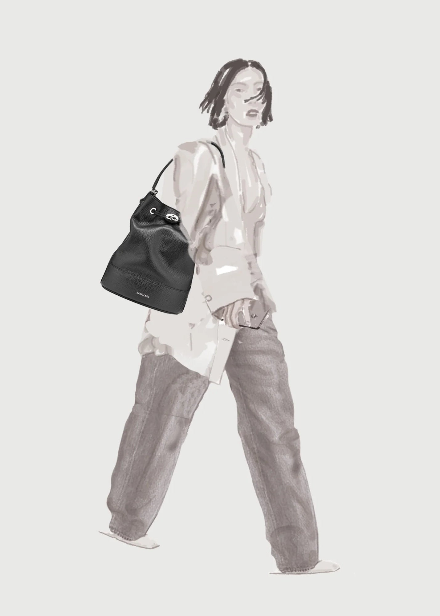 BORSA - MONDA'® SMALL IN PELLE MARTELLATA