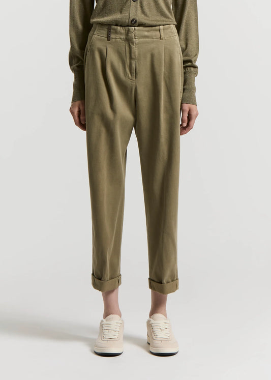 PANTALONE IN GABARDINA DI COTONE SOFT STRETCH - P04610T3-02487