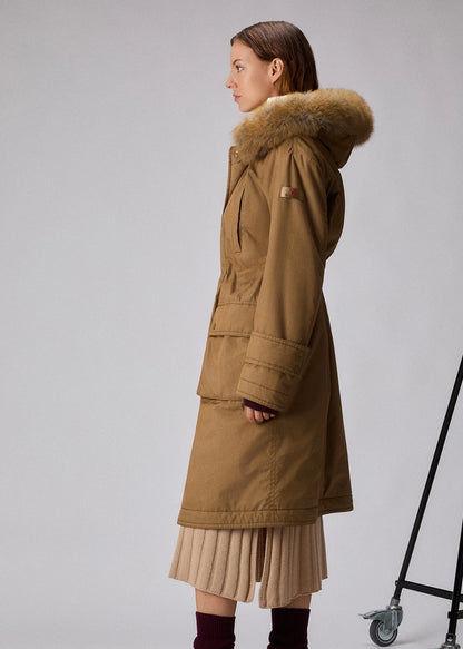MAXI PARKA CON PELLICCIA DI VOLPE - KILTY CNL FUR PED5453