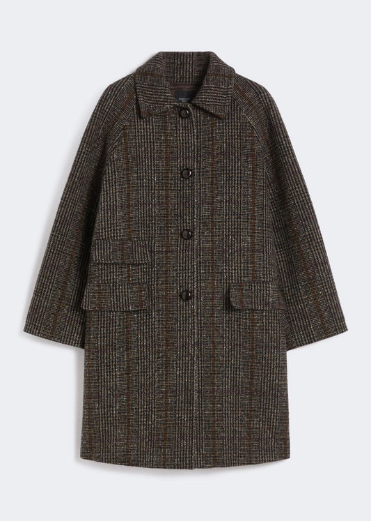 CAPPOTTO MIDI IN LANA PRINCIPE DI GALLES - PITONE