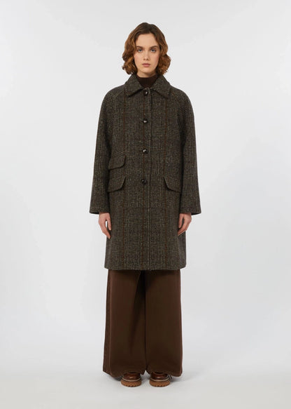 CAPPOTTO MIDI IN LANA PRINCIPE DI GALLES - PITONE