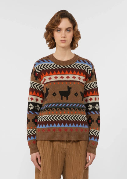 MAGLIA IN JACQUARD DI ALPACA E LANA - QUIRITE