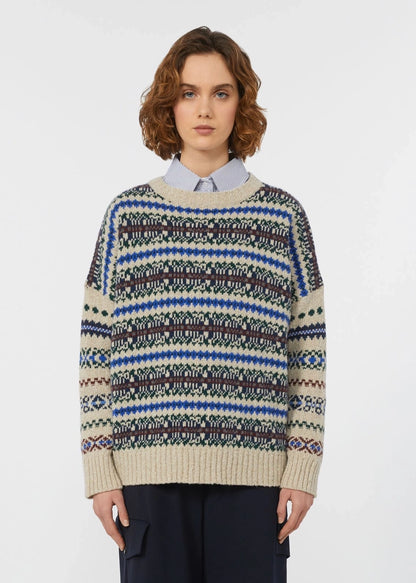 MAGLIA IN TWEED DI LANA - RIVETTO