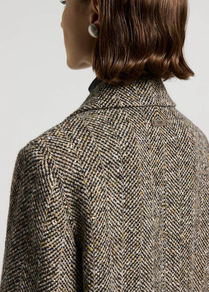 CAPPOTTO LUNGO IN RESCA DI LANA E PAILLETTES - S20171-08397