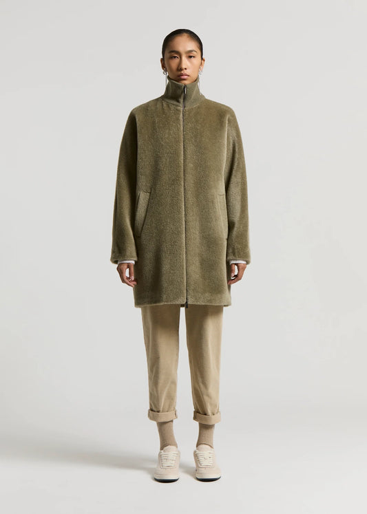 CAPPOTTO IN VELOUR A PELO LUNGO DI ALPACA - S20177