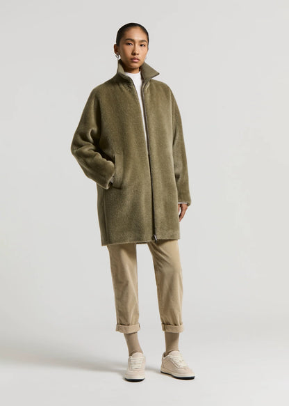 CAPPOTTO IN VELOUR A PELO LUNGO DI ALPACA - S20177