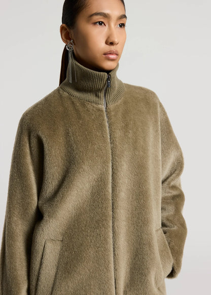 CAPPOTTO IN VELOUR A PELO LUNGO DI ALPACA - S20177