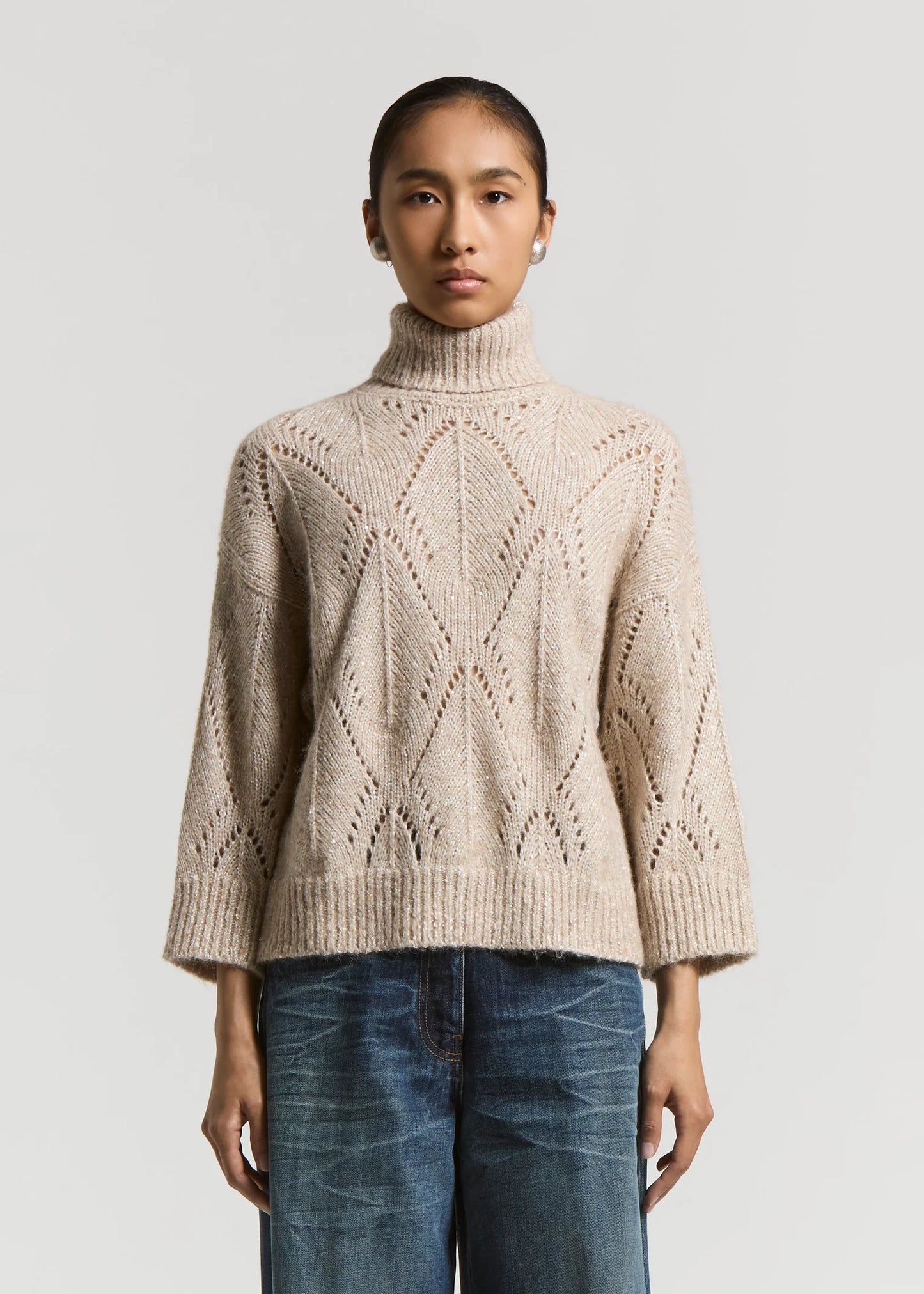 MAGLIA COLLO ALTO IN MISTO ALPACA - S99394F03