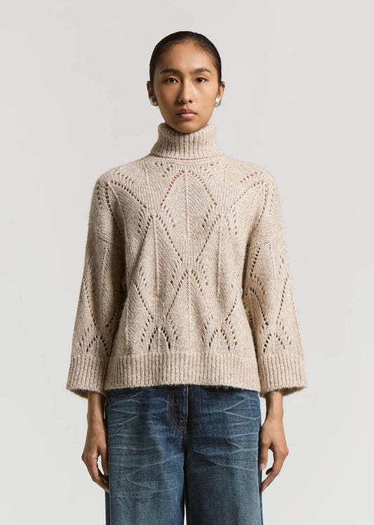 MAGLIA COLLO ALTO IN MISTO ALPACA - S99394F03