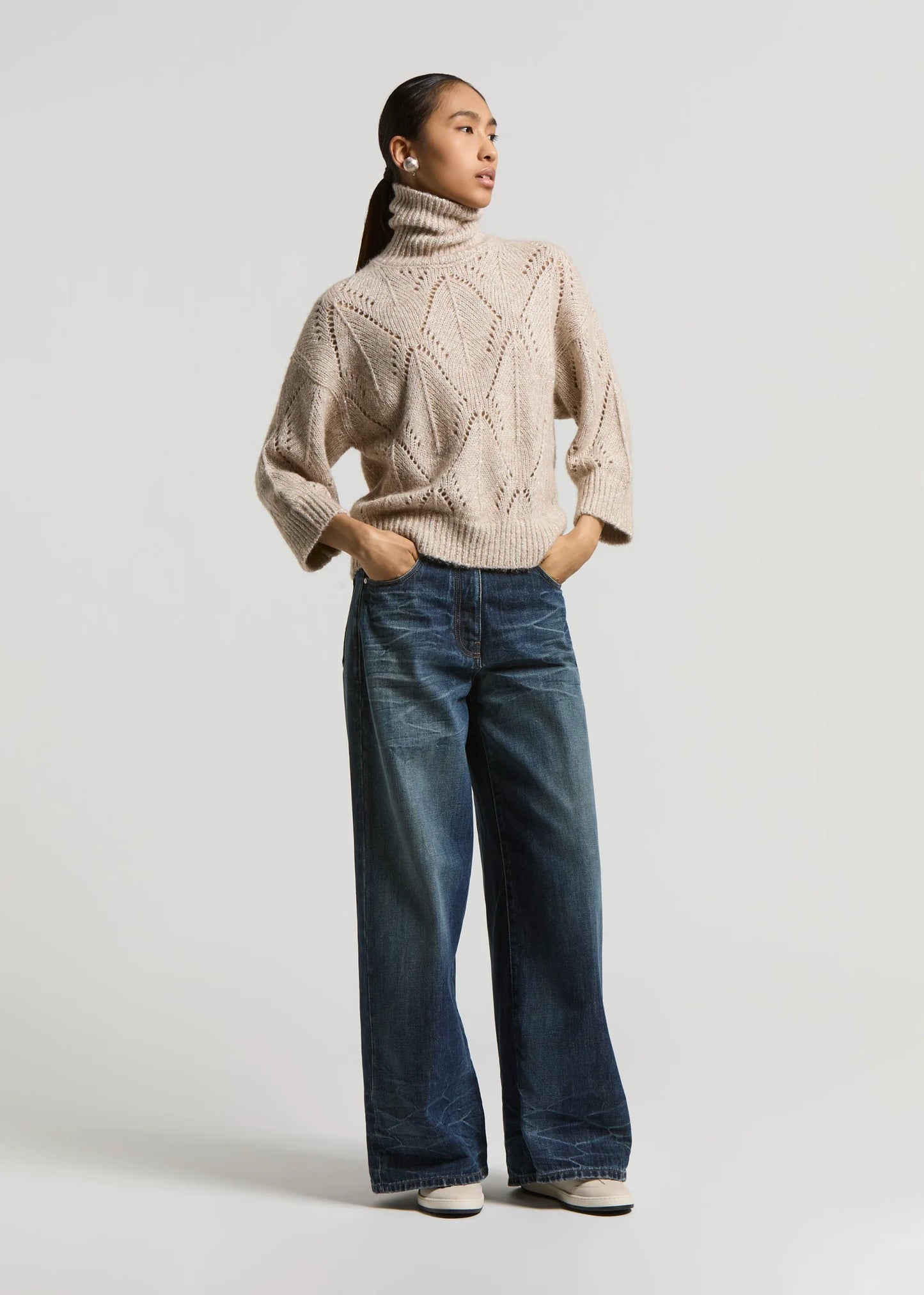MAGLIA COLLO ALTO IN MISTO ALPACA - S99394F03