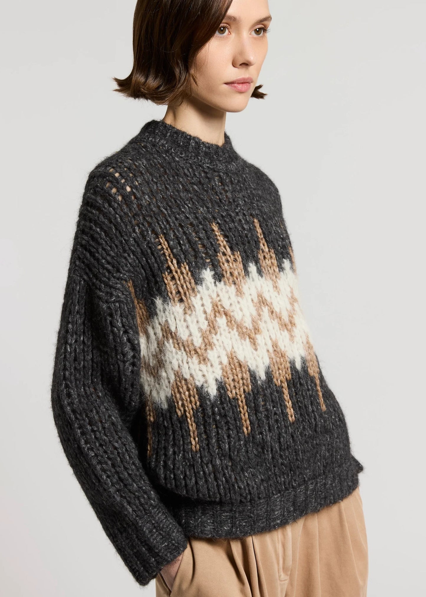 MAGLIA NORVEGESE IN MISTO ALPACA - S99408F03