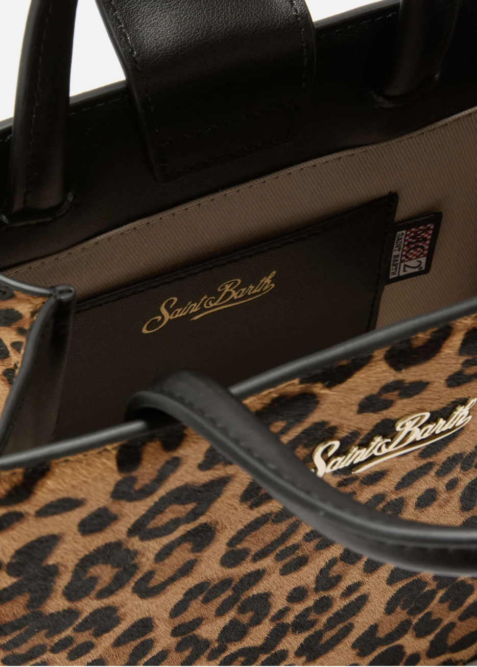 SHOP BAG MINI IN CAVALLINO CON STAMPA ANIMALIER - SHBM0002