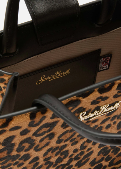 SHOP BAG MINI IN CAVALLINO CON STAMPA ANIMALIER - SHBM0002