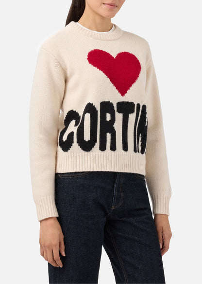 MAGLIONE KYLA IN LANA BIANCO CON JACQUARD CORTINA - KYLA002 / 00442I