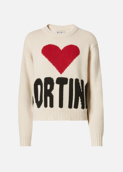 MAGLIONE KYLA IN LANA BIANCO CON JACQUARD CORTINA - KYLA002 / 00442I